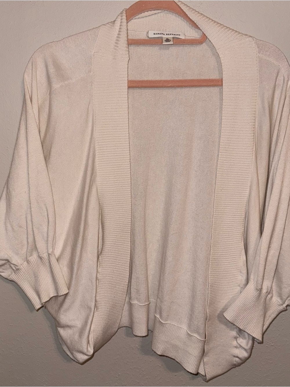 Banana Republic Ivory Open-Front Knit Cardigan